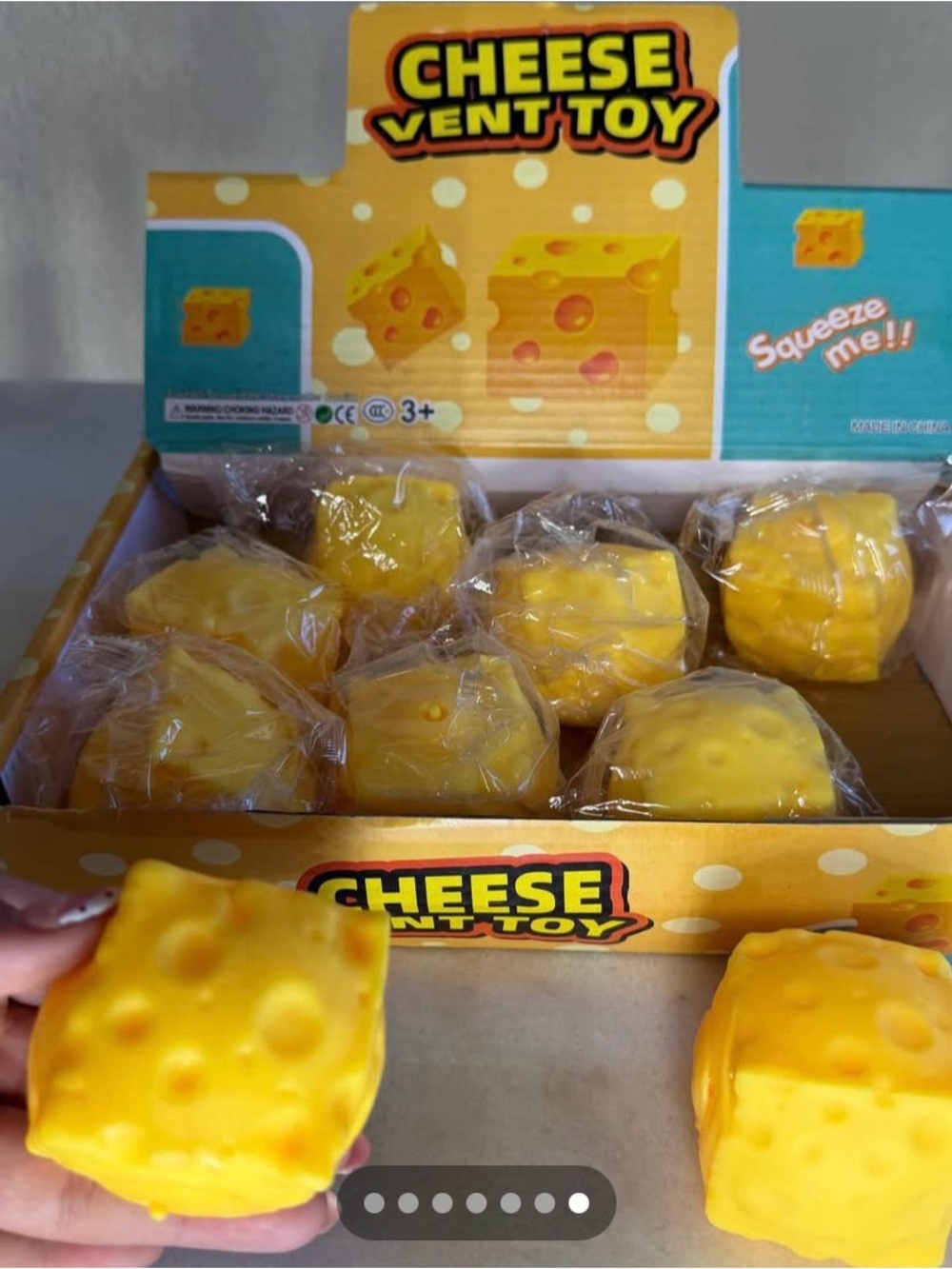 Cheese Vent Toy - Yellow Squeeze Sensory Toy